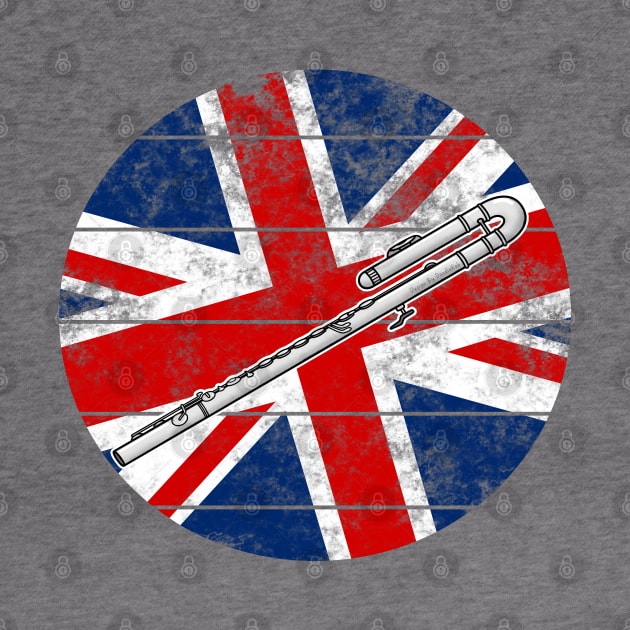 Bass Flute UK Flag Britain Flautist British Musician by doodlerob